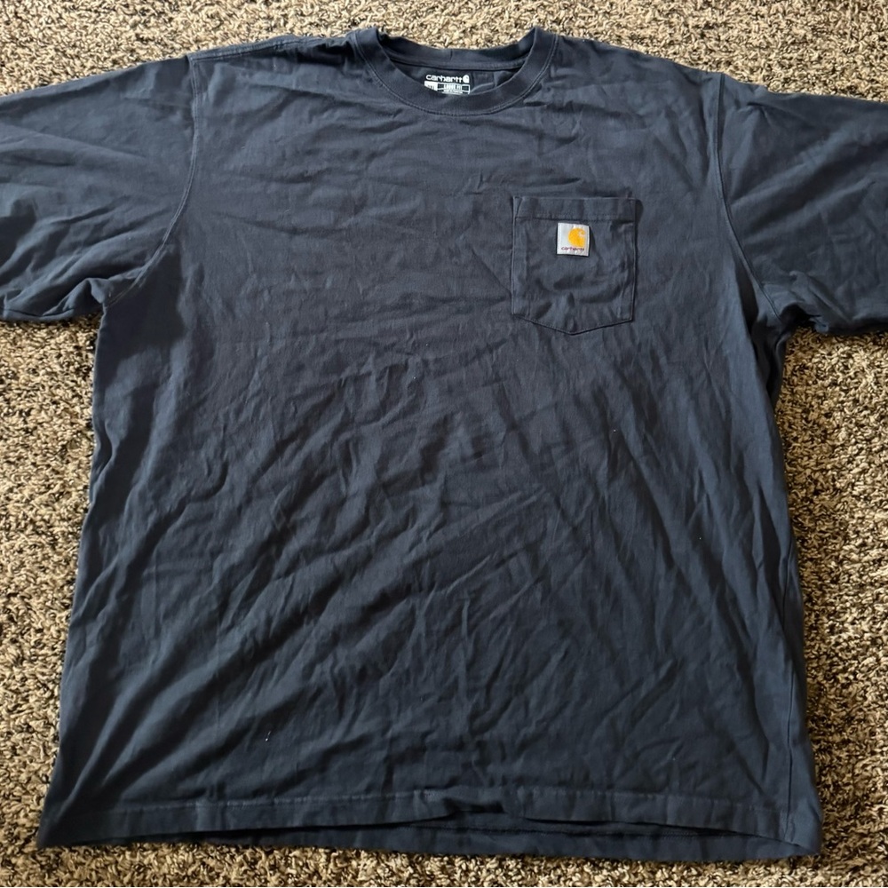 Carhartt Men's Loose-Fit Dark Blue Short Sleeve Tee
